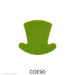 Image of a solid green COE90 fusible precut glass Leprechaun Hat. Fun fact: The leprechaun hat, often adorned with a buckle, symbolizes good fortune and a connection to Irish folklore! 