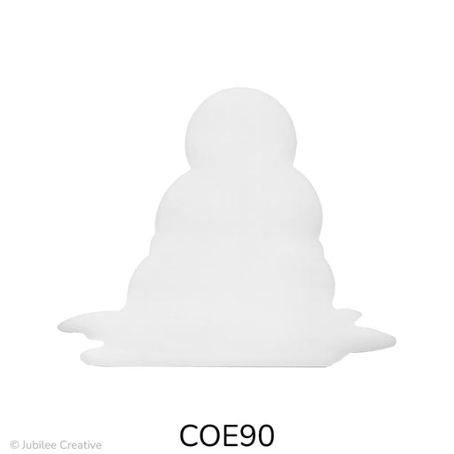 image of a white fusible precut glass melting snowman - COE90