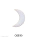 image of a fusible precut white iridized glass crescent moon - COE90