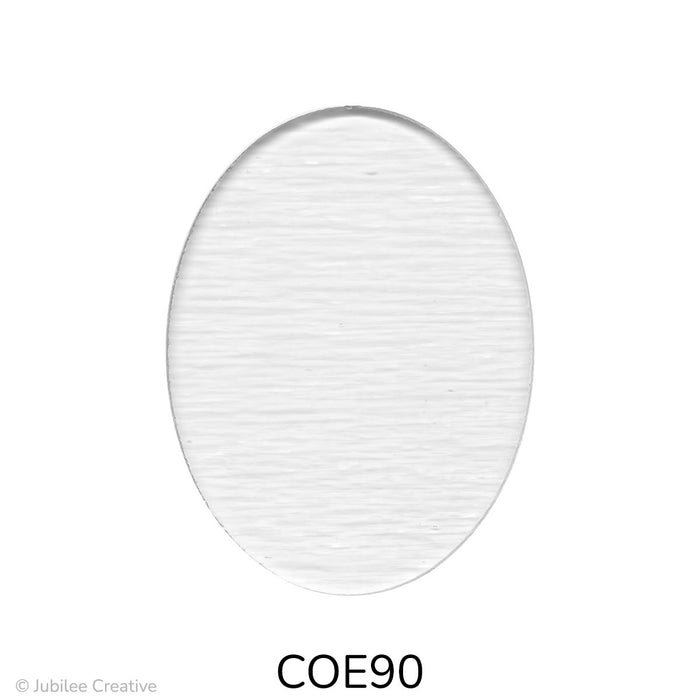 image of a fusible precut clear glass oval - COE90