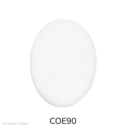 image of a fusible precut white glass oval - COE90