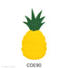 image of a fusible precut glass yellow pineapple with a green top - COE90