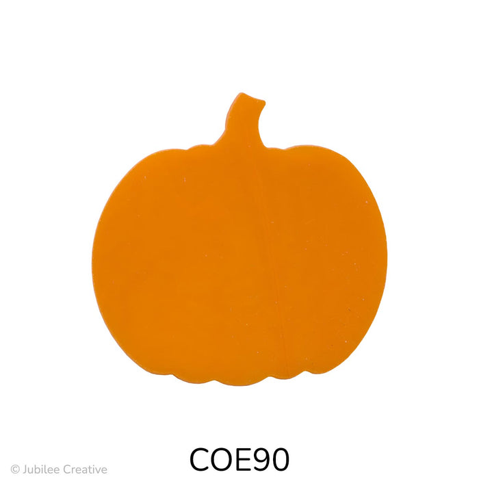 image of a round orange precut glass pumpkin - COE90