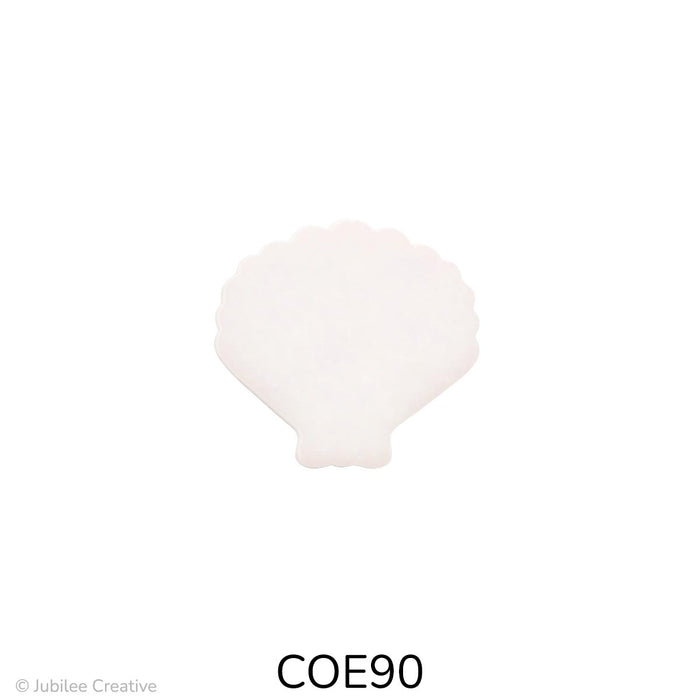 image of a fusible precut white iridized conch shell - COE96