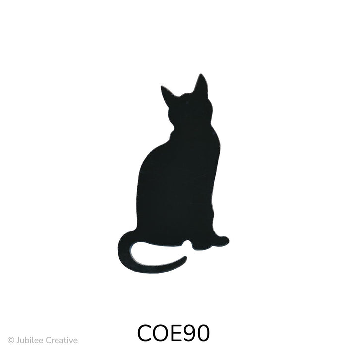 image of a fusible precut black glass sitting cat silhouette - COE90