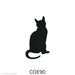 image of a fusible precut black glass sitting cat silhouette - COE90