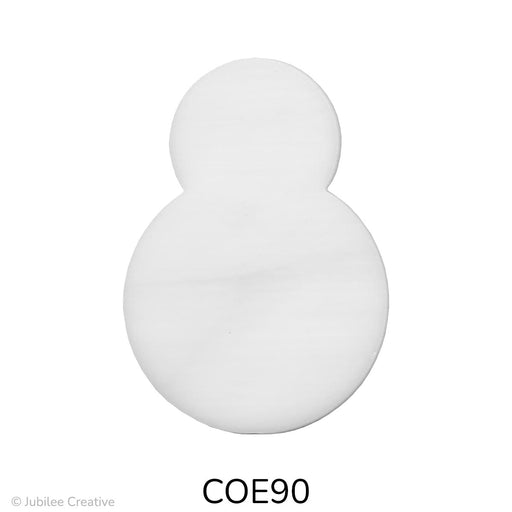 image of a fusible precut white glass two-ball snowman - COE90