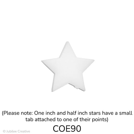 image of a fusible precut opaque white glass five-point star with a small tab on one of its points - COE90