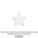 image of a fusible precut opaque white glass five-point star with a small tab on one of its points - COE90