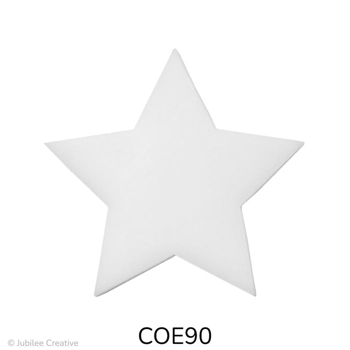 image of a fusible precut opaque white glass five-point star - COE90