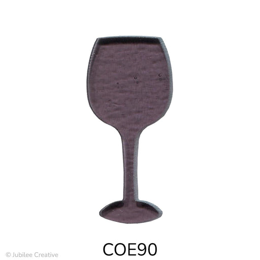 image of a fusible precut wine glass out of a light translucent purple glass - COE90