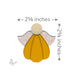 COE96 precut glass angel measuring approximately 2⅝ inches wide by 2⅝ inches tall