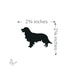 Dimension reference image showing a Golden Retriever dog glass shape measuring approximately 2¾ inches wide by 2⅛ inches tall.