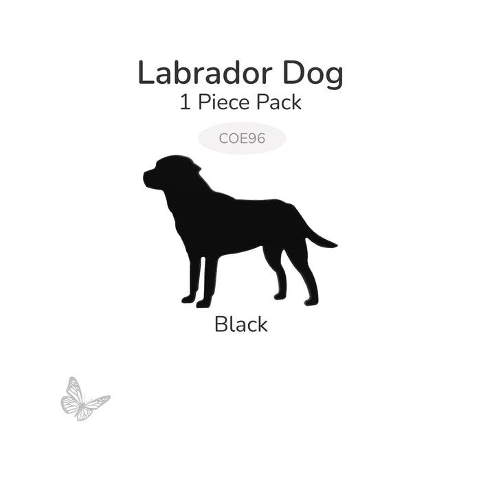 Black Labrador dog precut fusible glass shape, 1-piece pack, COE96.