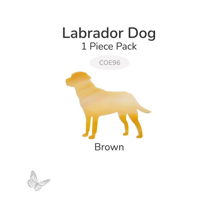 Brown Labrador dog precut fusible glass shape, 1-piece pack, COE96.