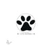 Close-up of dog paw glass shape with size reference, 1.5 inches diameter