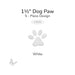 White precut glass dog paw glass shape, 1.5 inch size, COE96, 5-piece design