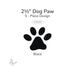 Black precut glass dog paw glass shape, 2.5 inch size, COE96, 5-piece design