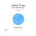 Precut 3-inch Wispy Blue Oceanside COE96 fusible glass circle, 3mm thick, sold individually.