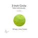 Precut 3-inch Wispy Lime Green Oceanside COE96 fusible glass circle, 3mm thick, sold individually.