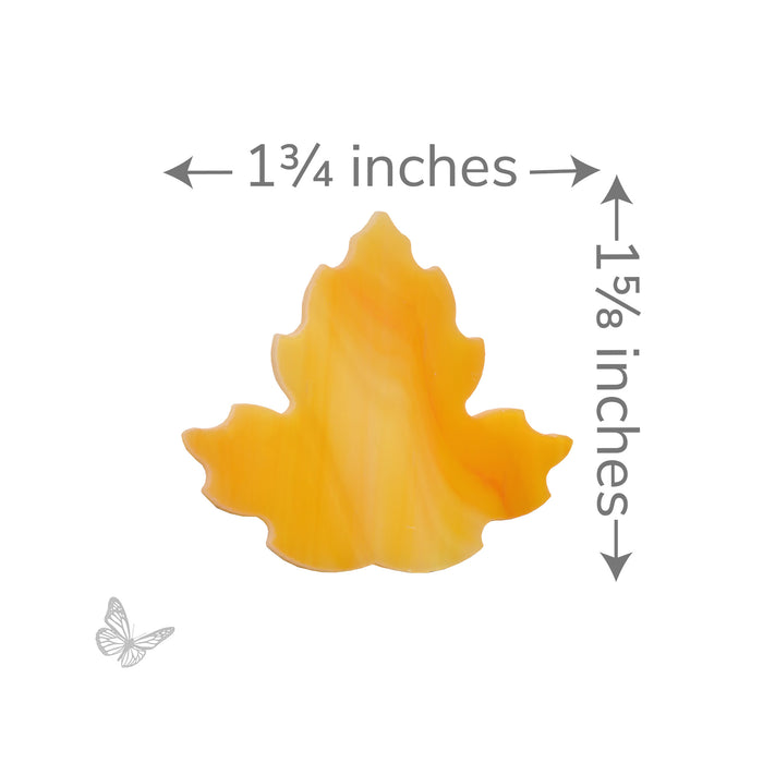 Oceanside COE96 precut maple leaf measuring 1 3/4 inches wide by 1 5/8 inches tall