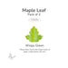 Oceanside COE96 precut maple leaf glass shape in wispy green and white glass