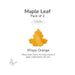 Oceanside COE96 precut maple leaf glass shape in wispy orange and white glass