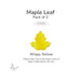 Oceanside COE96 precut maple leaf glass shape in wispy yellow and white glass