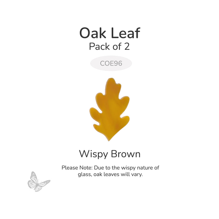 Oceanside COE96 precut oak leaf in wispy brown glass