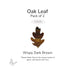 Oceanside COE96 precut oak leaf in dark brown wispy glass