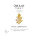 Oceanside COE96 precut oak leaf in light brown and white wispy glass