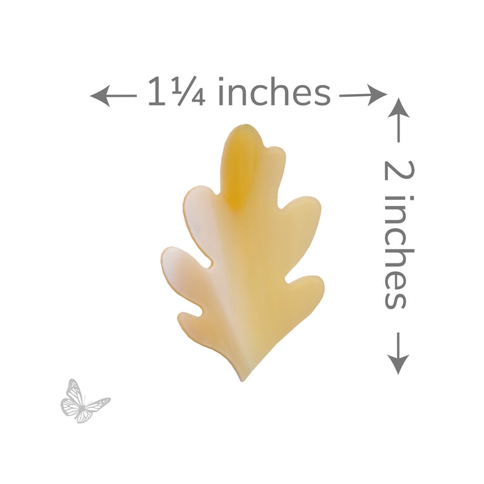 Oceanside COE96 precut oak leaf measuring 1 1/4 inches wide by 2 inches tall