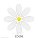 image of a fusible precut glass white daisy with a yellow center - COE96