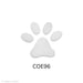 image of a precut white glass dog paw COE96