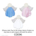 image of three fusible precut glass angles each one has an ivory head, white wispy wings, and a blue, pink, or white dress COE96