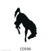 image of a fusible precut black glass bucking bronco horse silhouette - COE96