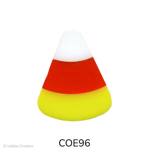 image of fusible precut glass candy corn with three colors, white, orange, and yellow - COE96