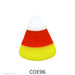 image of fusible precut glass candy corn with three colors, white, orange, and yellow - COE96