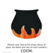 Image shows a black glass cauldron with a marbled mix of orange tones as the flame at the bottom, shaped like stylized fire licking up the pot. 