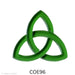 image of a fusible precut glass three-piece Celtic knot cut out of transparent light green glass - COE90