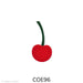 image of a Oceanside fusible precut glass red cherry with a green stem - COE96 fusible