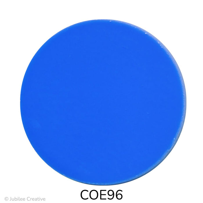 Image of a fusible precut medium blue glass circle - COE96