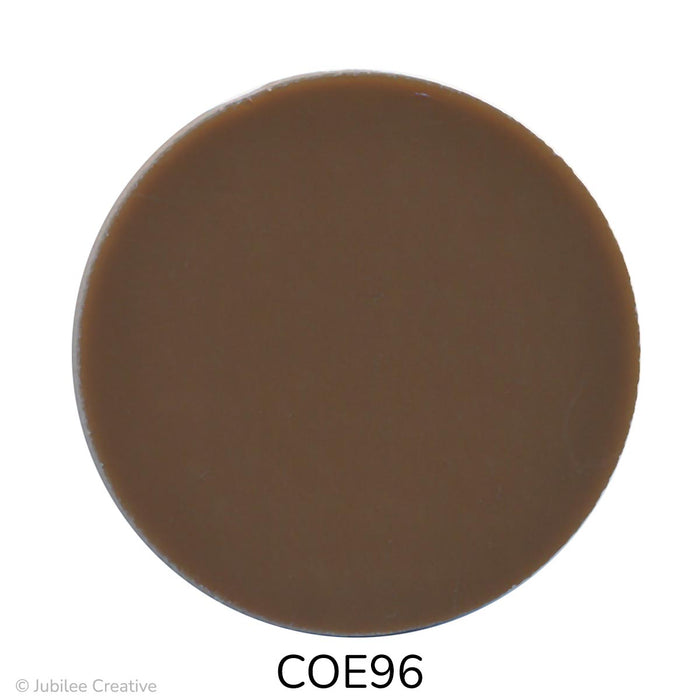 Image of a fusible precut opaque chocolate brown glass circle - COE96