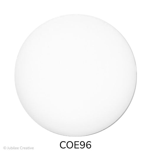 Image of a fusible precut white glass circle - COE96