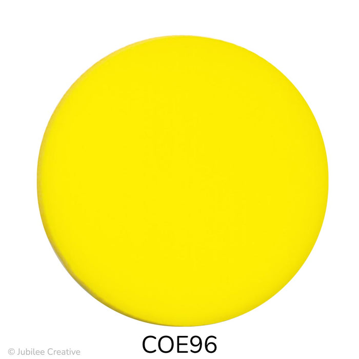 Image of a fusible precut yellow glass circle - COE96