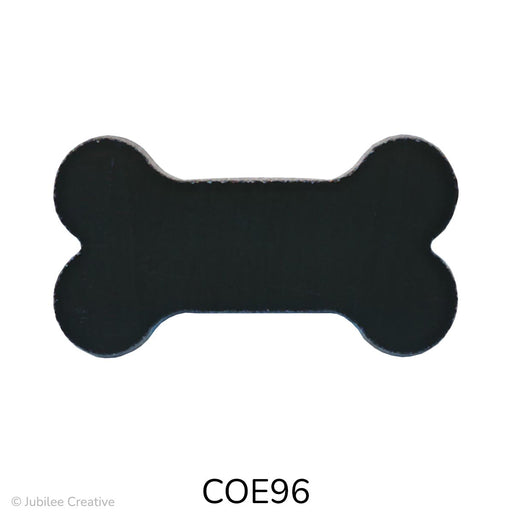 image of a fusible precut black glass bone - COE96