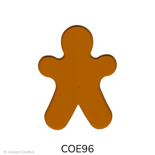 image of a fusible precut brown glass gingerbread man - COE96