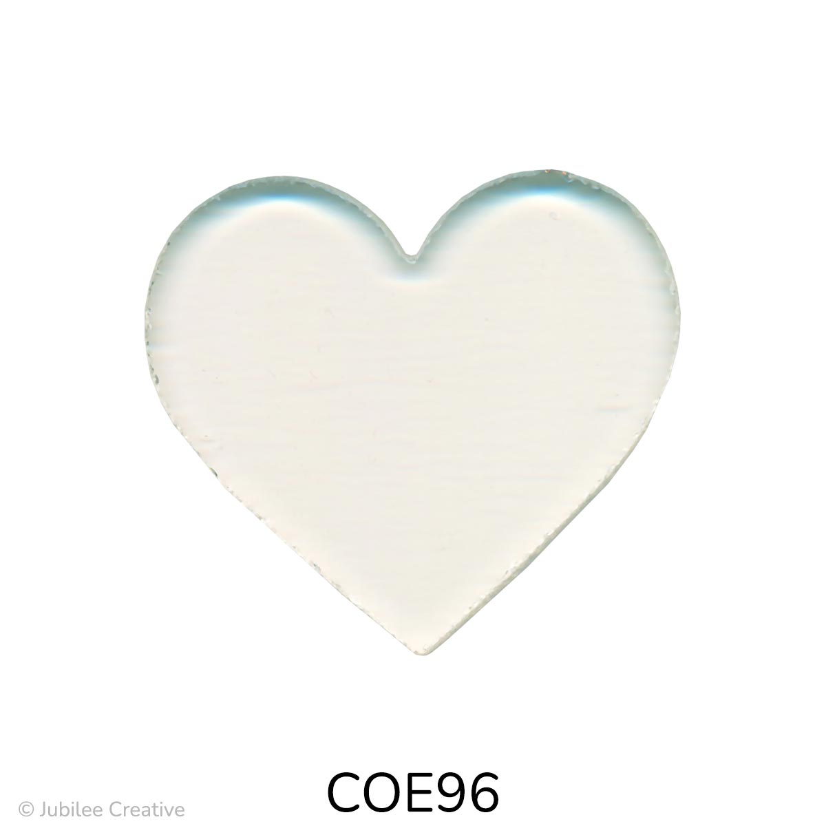 HeartFresh　604545サイドアクリル Oceanside Precut Glass Heart - Icicle Clear - COE96 | Jubilee Creative