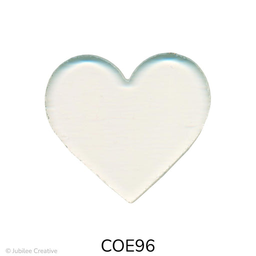 image of a fusible precut clear glass heart shape - COE96