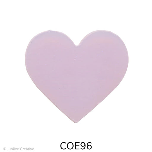 image of a fusible precut opaque pink glass heart - COE96